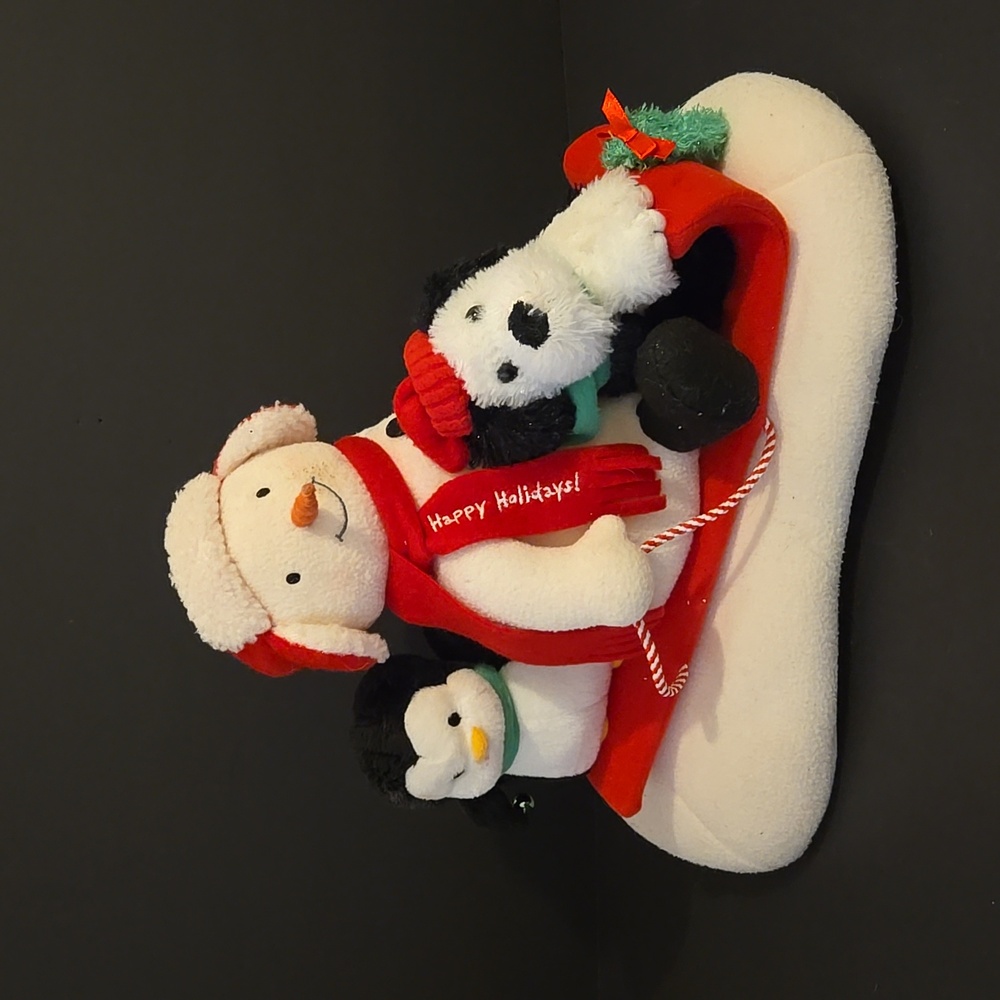 Hallmark Jingle Pals Singing Snowman Penguin Dog Plush 2007 Sleigh Ride Vintage
